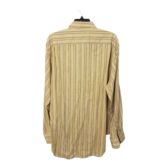 CT1461 Peter Christian Men's Yellow Striped Dress Shirt XL - Picture 3 of 3